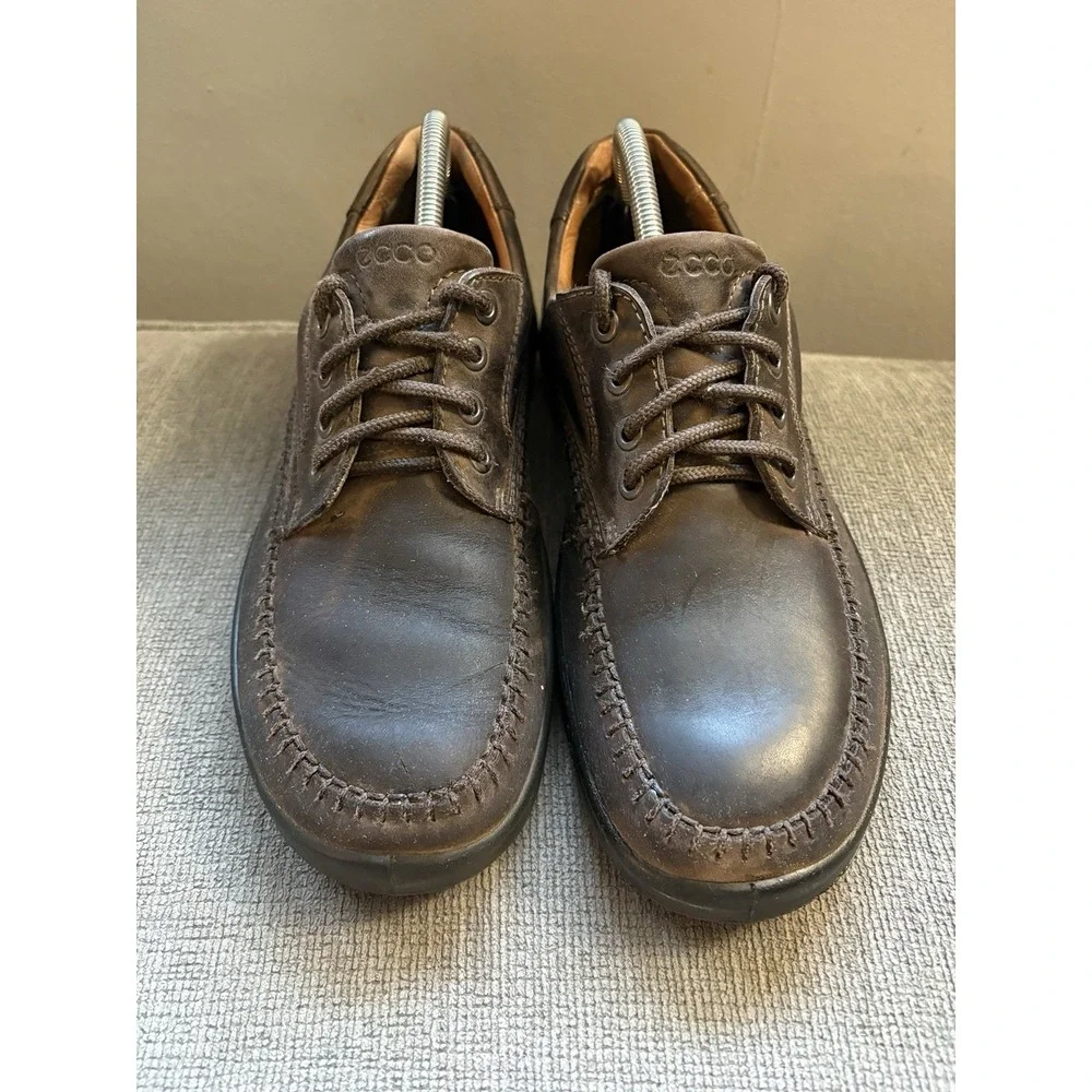 Ecco Seawalker Casual Walking Shoes Brown Leather Mens Size EU 42 US 8.5-9